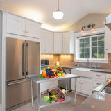 STABLEINK NSF Stainless Steel Table, 24 x 60 Inches Metal Prep & Work Table with Backsplash, Adjustable Undershelf and Table Foot, for Commercial STABLEINK