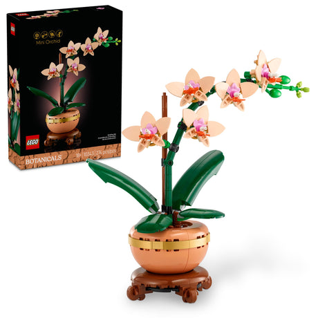 LEGO Botanicals Mini Orchid Building Set - Artificial, Fake Orchid for Home Decor, Adults Ages 18+ - Easter Basket Gift - Indoor Plant Decorations for Table, Desk, Office - 10343 LEGO