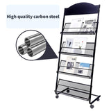 YinghaoFloor Standing Magazine Rack, 4 Layer Iron Magazine Rack Floor, Suitable for the Display of Brochures or Documents in Exhibitions, Shopping Malls, Hospitals, Offices Yinghao