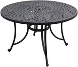 Crosley Furniture Sedona 5-Piece Outdoor Dining Set for 4, 46" Cast Aluminum Round Patio Table and Chairs, Black Crosley Furniture