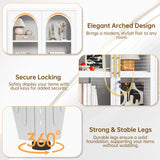 baoliwo 61" H Locking Display Cabinet with Glass Door, Tall Storage Cabinet with 3 Adjustable Shelves, Metal Curio Cabinet Multi-Purpose Display Case for Collectibles Bedroom Living Room Office baoliwo