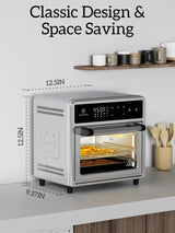 Air Fryer Toaster Oven Combo,10-in-1 12.6QT Compact Countertop Oven,9 Touch Screen Presets & 1 DIY Function,Easy Digital Controls,4 Accessories Included,Stainless Steel,Kitchen Elite Kitchen Elite