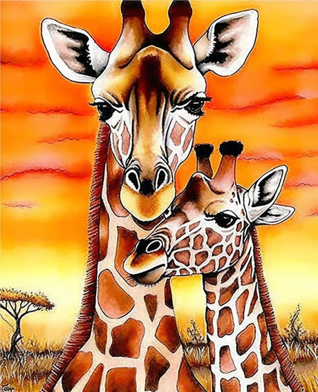 Kaliosy 5D Diamond Art Painting Giraffe by Number Kits, Paint with Diamonds Art Animals DIY Full Drill, Crystal Craft Cross Stitch Embroidery Decoration 30x40CM?12x16inch? Kaliosy