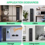 Omethey 2-3 Gun Safe, Biometric Fingerprint Gun Safe for Rifles and Pistols, Quick Access Rifle Gun Safe with Silent Mode and Alarm System, Gun Cabinet with Removable Shelf and 2 Adjustable Gun Slots Omethey