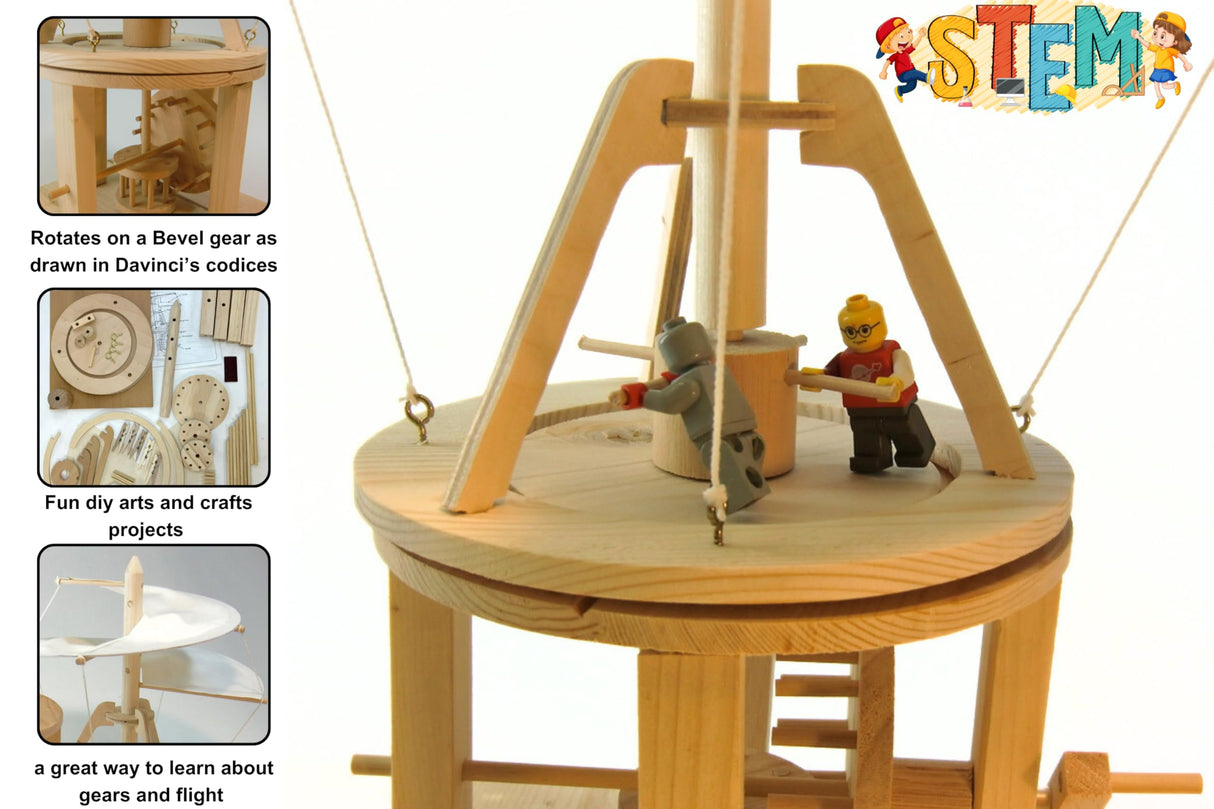 Pathfinders STEM Kit – Leonardo da Vinci Helicopter Model kit Science Kits for Kids Age 12-14 | stem Kits for Kids Age 12-14 Physics Toys | Engineering | Learning Resources Pathfinders