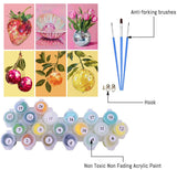 6P Disco Ball Paint by Numbers Kit for Adults, DIY Fruit Adult's Paint by Numbers on Canvas, Easy Acrylic Watercolor Oil Painting by Number Without Frame(8x12 in) Clendo