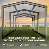 Carport Metal 10x15 FT, Heavily Reinforced Car Garage Kit with Extra Crossbeams Kits, Auto Shelters with Steel Roof and Enhanced Base, Snow Resistance Vehicle Shed, Ports for Tractors,Boat,Truck K Knowbody