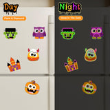 Bafeil 24 Pcs Halloween DIY Wooden Magnets to Paint, Halloween Glow in The Dark Wood Painting Crafts, Fridge Magnets Craft Kits for Boys Girls, Activities Party Favors Goodie Bag Stuffers Games Gifts Bafeil
