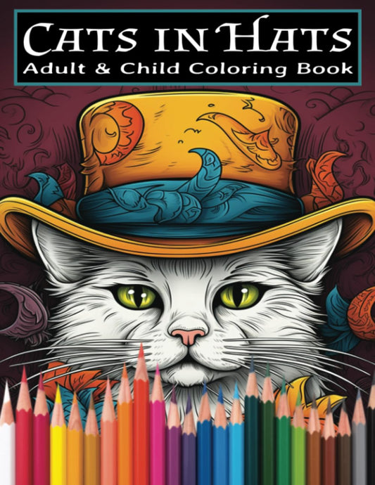 Cats In Hats Coloring Book