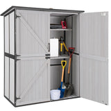 Shed Outdoor Storage Cabinet with Metal Frame Large Wooden Garden Shed Tool House with Floor,Door & Lock for Backyard Use GUTINNEEN