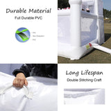 16FT White Bounce House Castle,High Slide & Big Ball Pit, Commercial Grade for Adult Kid, (Heavy Duty PVC)(1100w Blower), Inflatable Bouncy Castle for Backyard, Birthday Party, Wedding, 16x14x10.5ft Inflantteble