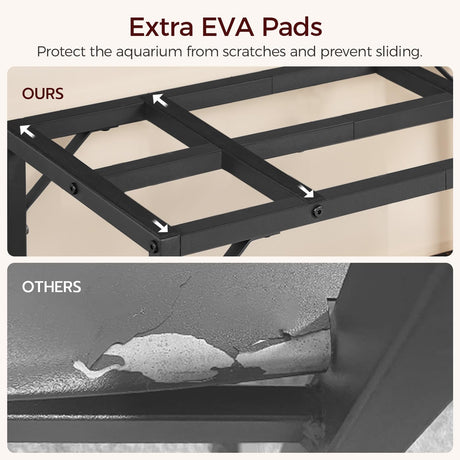 MAHANCRIS 20 Gallon Fish Tank Stand, Aquarium Stand with 2-Tier Storage Shelves, Heavy Duty Breeder Turtle Terrarium Stand Rack for Home Office, 24.0" L x 11.8" W x 24.4" H, Black FTBK2001 MAHANCRIS