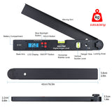 RISEPRO Aluminum Digital Angle Finder Protractor 0-225° 16 Inch Backlit LCD Digital with Horizontal and Vertical Bubble RISEPRO