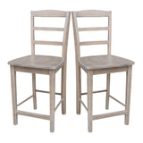 International Concepts Madrid Counterheight Stool, Washed Gray Taupe, 24" Seat Height IC International Concepts