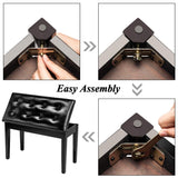 Bonnlo Wooden Double/Duet Piano Bench with Storage and Thick Cushion Faux Leather Padded Piano Stool Artist Duet Seat- Black Bonnlo