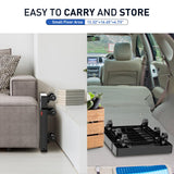 SPACEKEEPER Folding Hand Truck, 500 LB Heavy Duty Luggage Cart, Utility Dolly Platform Cart with 6 Wheels & 2 Elastic Ropes for Luggage, Travel, Moving, Shopping, Office Use, Black SPACEKEEPER