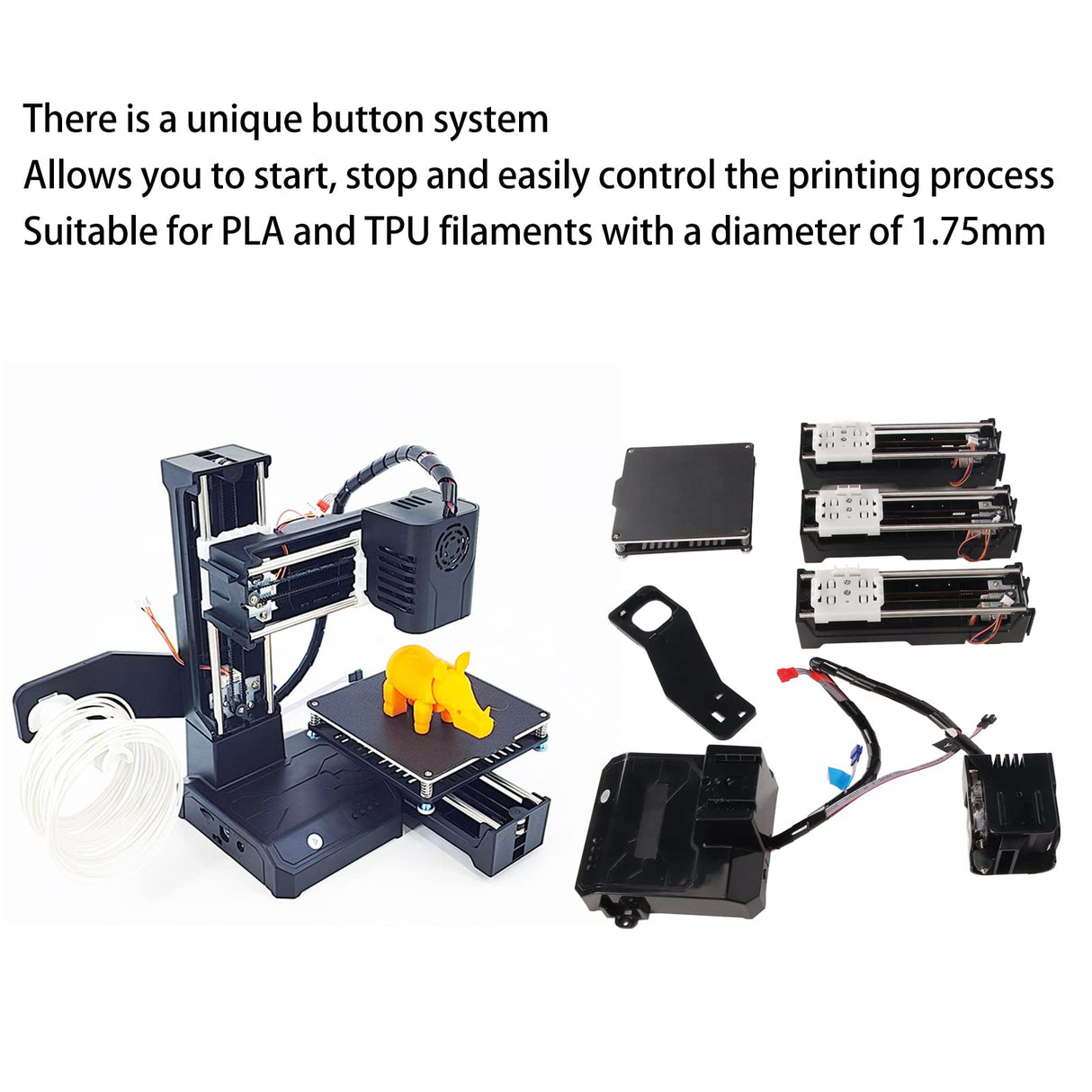 FDM Mini 3D Printer for Beginners, Smoothly Printing High Accuracy Mini 3D Printer with Uniform Heating, Quick Assembly, Easy for Kids (US Plug) Bewinner