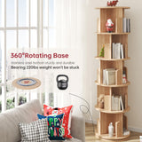 MXV Rotating Bookshelf, 360° Display 5 Tier Floor Standing Bookcase, Storage Rack for Kids&Adult, Multi-Functional Bookshelf Organizer for Bedroom, Study Room and Living Room MXV