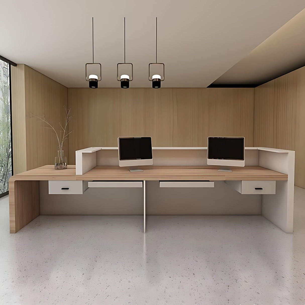 Reception Desk - Modern Front Desk, Checkout Counter, Retail Counter with Hidden Lighting, Customizable Logo, No Assembly Required, Perfect for Professional Spaces (84") ZGNBSD