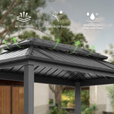 Domi 6x10FT Hardtop Grill Gazebo, BBQ Gazebo with Double Galvanized Steel Roof, 2 Storage Cabinets and Ceiling Hooks, Outdoor Grill Shelter for Backyard, Lawn and Garden(Gray) domi outdoor living