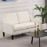 VINGLI Loveseat 53" Small Couch Loveseat Sofas for Living Room Mid Century Modern Sofa Couch Beige Love Seat Couches with Scooped Arms for Small Spaces, Bedroom, Apartment, Studio VINGLI