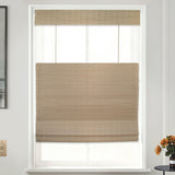 MOOD Custom Bamboo Shades | Modern | Top Down Bottom Up Cordless | Bamboo Roman Shades for Windows and Doors (Natural Woven) | Modern Camel (Sheer) | 31" W x 60" H Mood