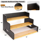 Liquor Bottle Display Shelf, 3 Step Countertop Liquor Wine Rack, Coffee Bar Station Spice Rack Organizer 3-in-1,Bar Bottle Shelves for Liquor Whiskey Wine Coffee Syrup Display, Retro Wine Rack Home smocchy