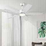 SUNMORY 52" Ceiling Fans with Lights, Smart Ceiling Fan with APP and Remote Control, Reversible DC Motor, Noiseless, Stepless Dimmable, Modern Ceiling Fan for Indoor/Outdoor Use, White SUNMORY