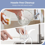 Ganiza Food Processor, 2-Speed Food Chopper Meat Grinder with 8 Cup Stainless Steel & 8 Cup Glass Bowls, Upgraded Button & Smart Overheat Protection Light - Includes Clean Brush, 2 Sets of Blades Ganiza