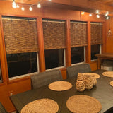 Outdoor Bamboo Shades for Patio, Bamboo Window Blind Roll Up Waterproof Woven Reed Roller Shades Natural Blackout Curtains Cordless With Lifter, 24" 32" 36" 48" 55" 62" 76" Width(66"W x 48"H) KAKVSRBPER