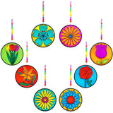 Winlyn 24 Set Spring Flower Suncatchers Ornaments Decorations DIY Window Paint Art Kit for Kids Classroom Activities Party Favors Winlyn