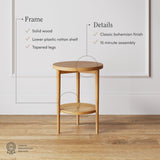 Nathan James Sonia Round Modern Side Accent or End Living Bedroom and Nursery Room, 1 Table, Light Brown Wood Nathan James