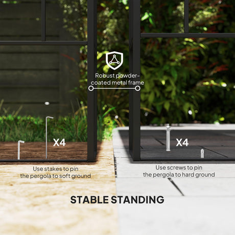 Outsunny 10' x 10' Outdoor Pergola Canopy, Metal Patio Canopy with Weather-Resistant Fabric and Drainage Holes for Backyard, Garden, Porch, Beach, Cream White Outsunny