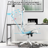 Home Office Chair, Ergonomic Comfy Desk Chair, High Back Computer Chair- Adjustable Headrest with Flip-Up Arms, Lumbar Support, Swivel Executive Task Chair (Modern, White) CYKOV