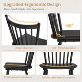 LUE BONA Upgraded Dining Chairs Set of 4, Farmhouse Wooden Spindle Back Kitchen Chairs, Windsor Dining Chairs for Kitchen and Dining Room, Black LUE BONA