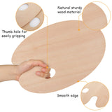 ZOEYES 20 Pack Oval-Shaped Oil Painting Palette with Thumb Hole, Wooden Art Palette for Painting (8 x 12 Inches) ZOEYES