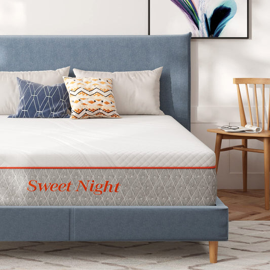 Sweetnight King Size Mattress, 10 Inch King Bed Mattress, Double Sides Flippable King Memory Foam Mattress in a Box, Perforated Foam and Gel Infused for Pressure Relief and Comfort Sleep