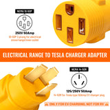 MECMO NEMA 10-50P to 14-50R EV Charger Adapter, 240V 50Amp 3 Prong Plug to 4 Prong EV Charger, 50A Stove Oven Range to EV Generator Adapter 220/250V for Level 2 EV Charging Tesla Power Cord Adaptor MECMO