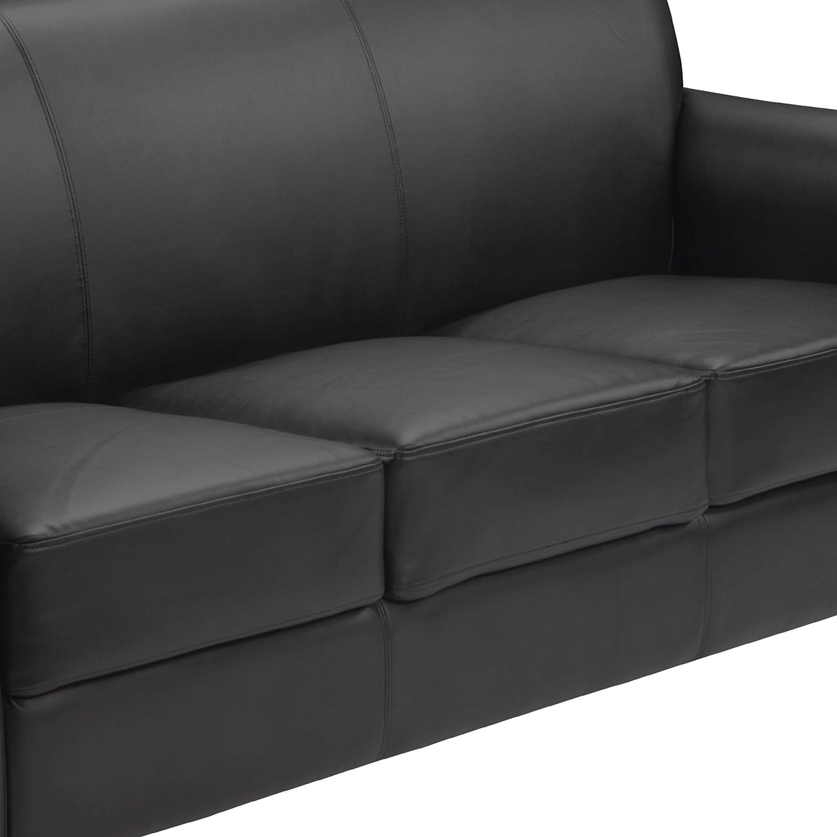 Flash Furniture HERCULES Diplomat Series Black LeatherSoft Sofa Flash Furniture