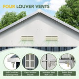 Breezz 8X10FT Outdoor Steel Storage Shed with Clear Window, Lockable Doors, Weather-Resistant Metal Tool Shed for Garden, Backyard, Patio, and Utility Storage.Nightblue BreezZ