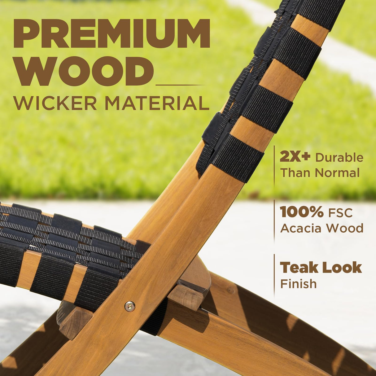 IDZO Design Heavy Duty 400lbs Capacity Patio Bistro Piece with Ottomans Outdoor, Onesize, Foldable Reclining Set 5 IDZO