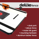 Premium 1-3/8 inch Thick Router Table with Deluxe Fence Package with Premium Router Plate and 5 Interchangeable Insert Discs Fulton Woodworking Tools