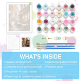 Paint by Numbers Kit for Adults- Street Cafe Adult Paint by Number Kits on Canvas for Beginners, Fall Scene DIY Acrylic Oil Number Painting Kits for Home Wall Decor Gift 16"x 20" (without Frame) Offito