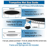 Ketofa 14 ft Trampoline Replacement Mat, Fits 5.5" Spring 72 V-Hooks Round Trampoline Frame,150" Premium Trampoline Mat (Excluding Frame and Spring) Ketofa