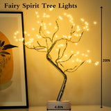 PXBNIUYA 108 LED Sparkly Fairy Tree Lamp, Warm White, Remote Control, USB/Battery, 8 Modes, DIY Bonsai Decor, Festival Decoration Light PXBNIUYA