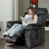 EONIX Oversized Big Man Power Lift Recliner Chair for Elderly with Heat and Massage, 400lbs Dual Motor Lay Flat Electirc Lift Chair with Extended Footrest, SLRY008063, Black EONIX