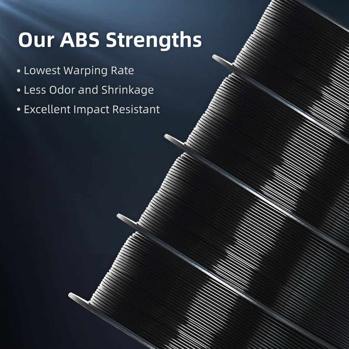 Geeetech Upgrade ABS Filament 1.75mm, Strong and Durable 3D Printer Filament, Impact-Resistant, Dimensional Accuracy +/- 0.02mm,1 kg Spool, Black Geeetech