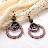 Boho Wooden Dangle Earrings for Women Vintage Brown Earrings Geometric Lightweight Earrings for Gift Watforsh