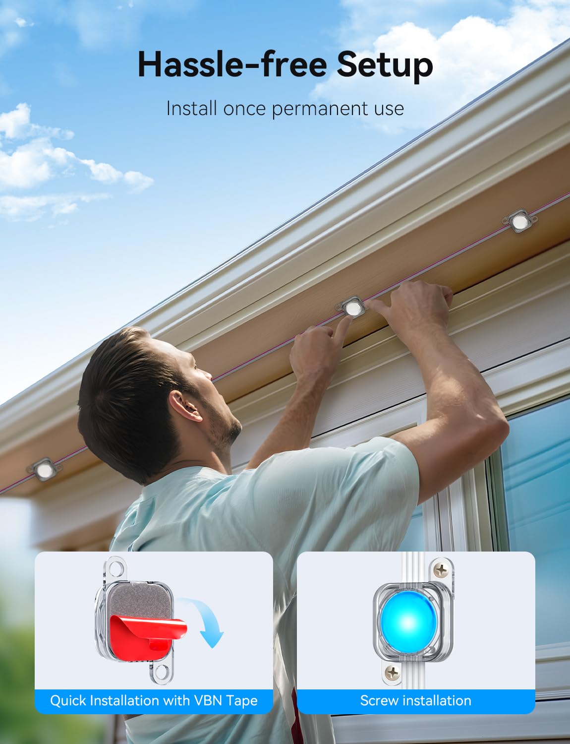 100FT Permanent Outdoor Lights -RGB Eaves Lights with App Control Remote,DIY Scene Modes IP67 Waterproof Outside LED Light for Christmas, Holiday, Daily, House Roof Eternity Lighting lemonrole