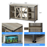 DetalleGo 50-80 Gallon Fish Tank Stand, Heavy Duty Aquarium Stand with Cabinet for Fish Tank Accessories Storage - 1000 LBS Capacity, 58.9" L x 19.7" W x 32.6" H, Gray DetalleGo